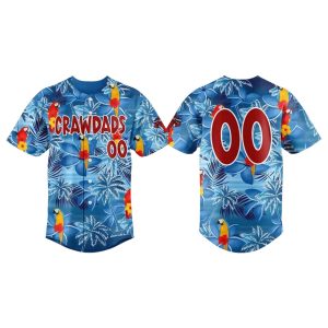 2025 Hickory Crawdads Margaritaville Night Jersey 1 2025 Hickory Crawdads Margaritaville Night Jersey