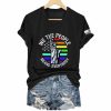 LGBT FDT We The People Means Everybody Printed V-Neck T-Shirt