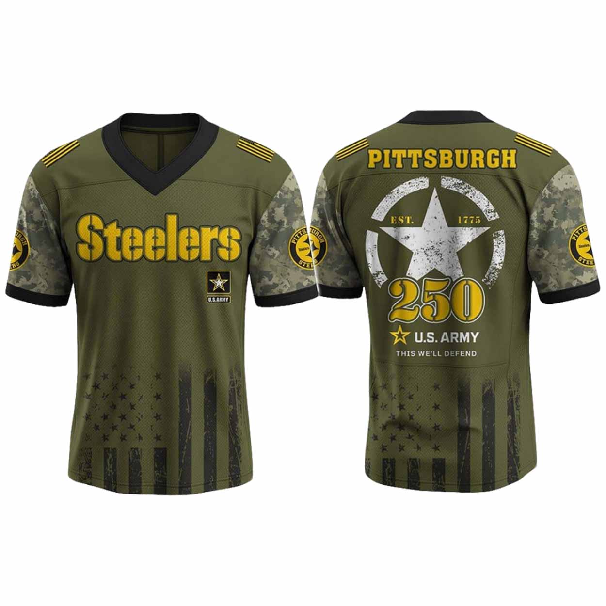 Steelers US ARMY 250th Birthday Celebration 2025 Jersey Steelers US ARMY 250th Birthday Celebration 2025 Jersey