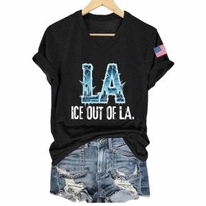 Ice Out Of LA FDT Printed Casual T-Shirt Ice Out Of LA FDT Printed Casual T-Shirt