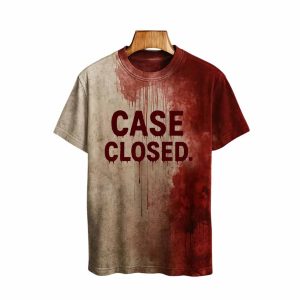 Case Closed Bloody Art Print Printed T-Shirt Case Closed Bloody Art Print Printed T-Shirt