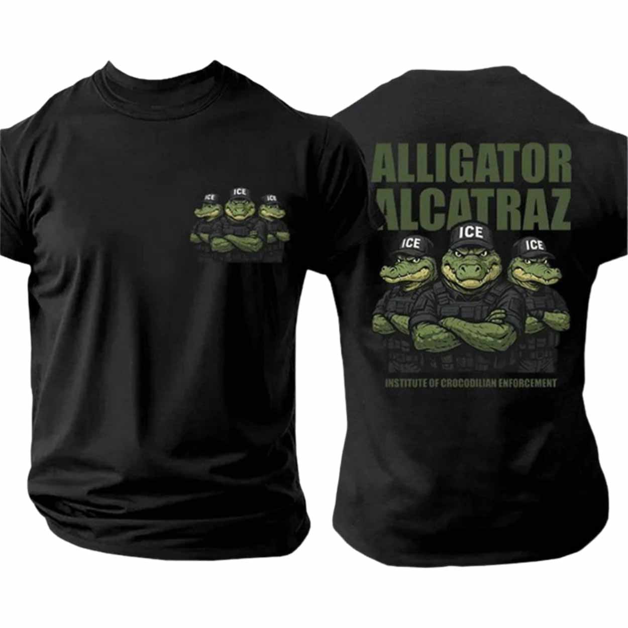 Alligator Alcatraz ICE Institute Of Crocodilian Enforcement Two Sided Shirt Alligator Alcatraz ICE Institute Of Crocodilian Enforcement Two Sided Shirt