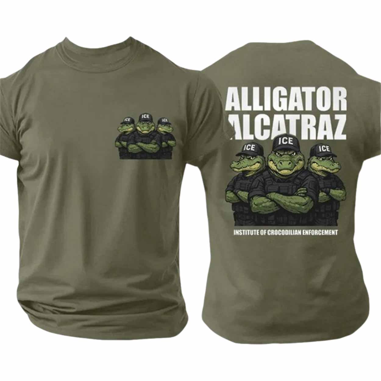 Alligator Alcatraz ICE Institute Of Crocodilian Enforcement Two Sided Shirt Alligator Alcatraz ICE Institute Of Crocodilian Enforcement Two Sided Shirt