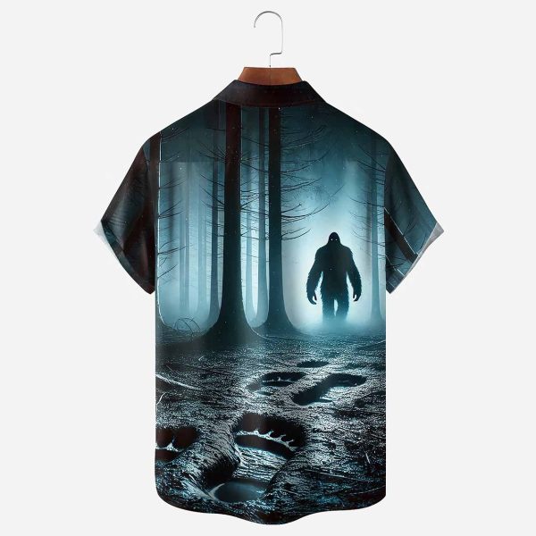 Forest Bigfoot Footprints Chest Hawaiian Shirt