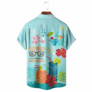 Cocktail Tiki Retired Chest Pocket Hawaiian Shirt