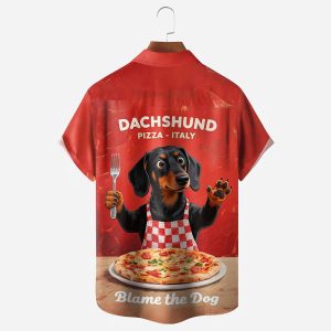 Eating Pizza Dachshund Chest Hawaiian Shirt 1 Eating Pizza Dachshund Chest Hawaiian Shirt