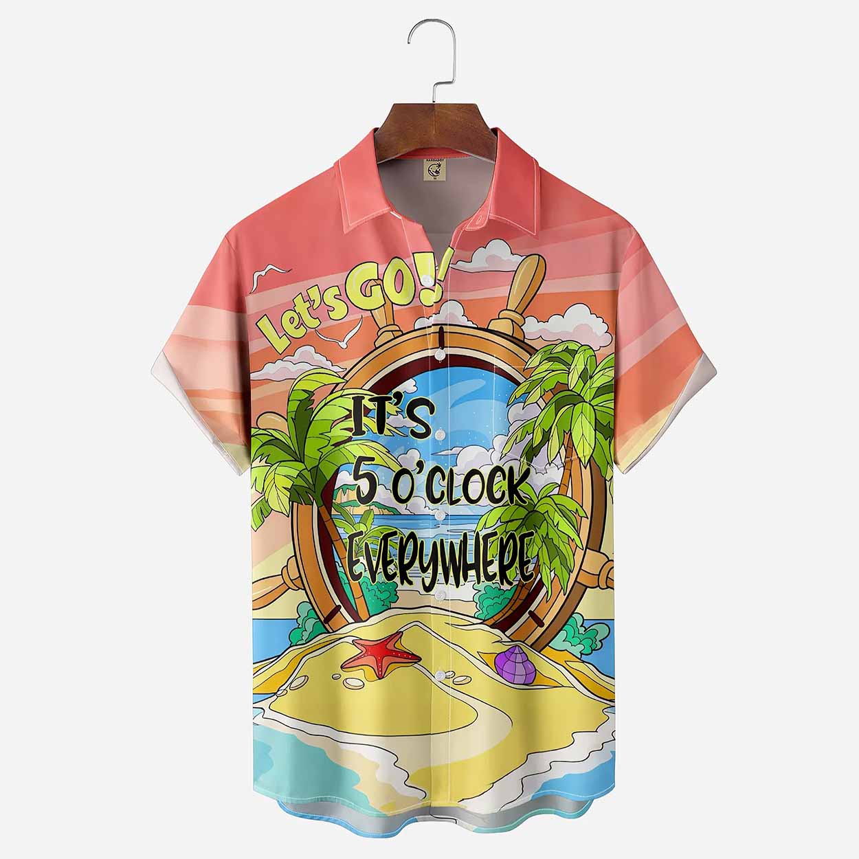 Palm Tree Its 5 O'Clock Everywhere Chest Pocket Hawaiian Shirt Palm Tree Its 5 O'Clock Everywhere Chest Pocket Hawaiian Shirt