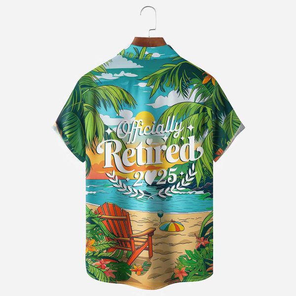 Retired Chest Palm Tree Pocket Hawaiian Shirt 2025