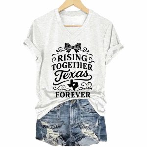 Women's Rising Together Texas Forever Print T-shirt 2 Women's Rising Together Texas Forever Print T shirt
