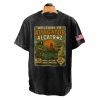 Unisex Casual Alcatraz Crocodile Print Washed T-Shirt
