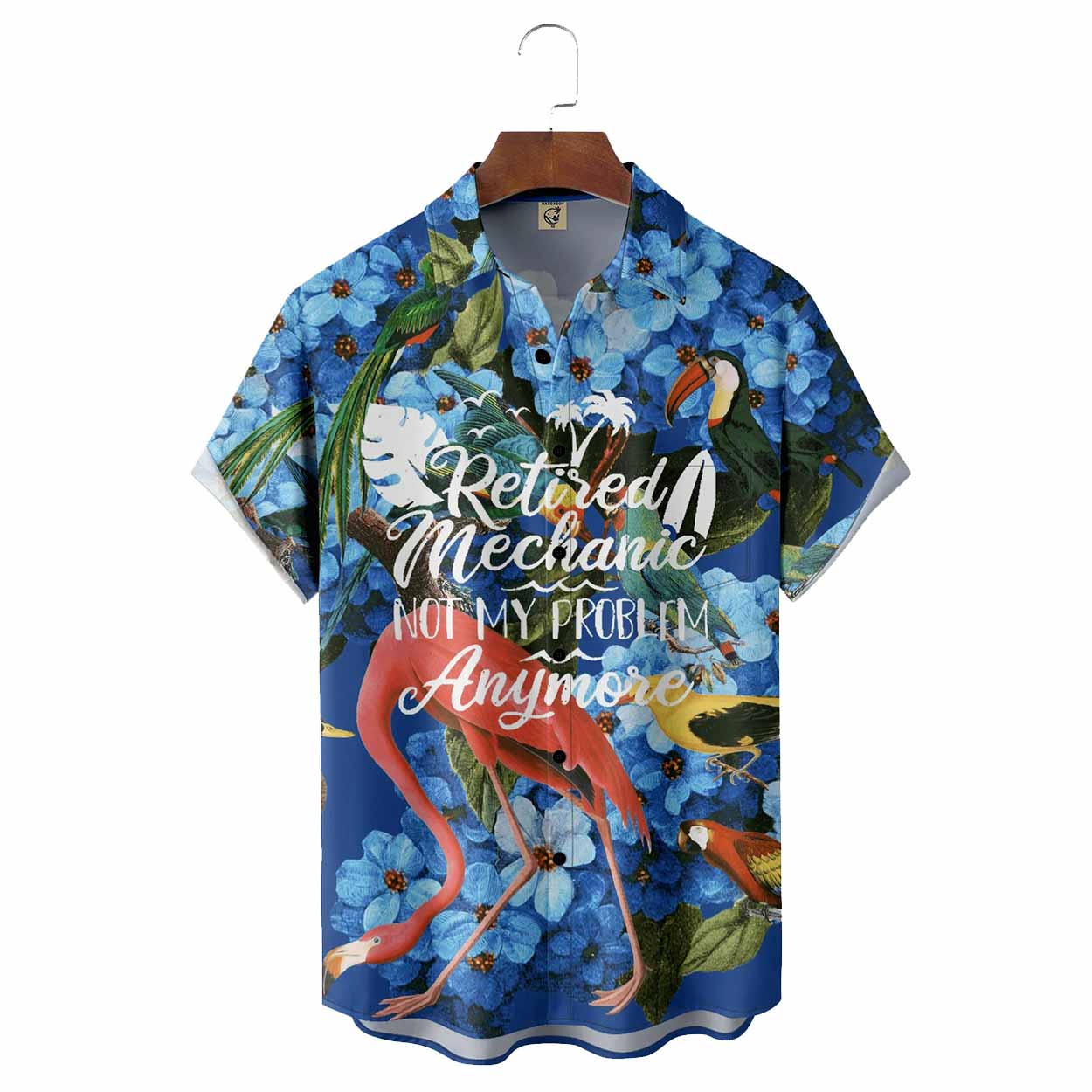 Vintage Retired Flamingo Parrot Toucan Chest Pocket Hawaiian Shirt Vintage Retired Flamingo Parrot Toucan Chest Pocket Hawaiian Shirt