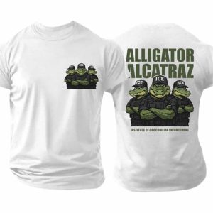 Alligator Alcatraz ICE Institute Of Crocodilian Enforcement Two Sided Shirt