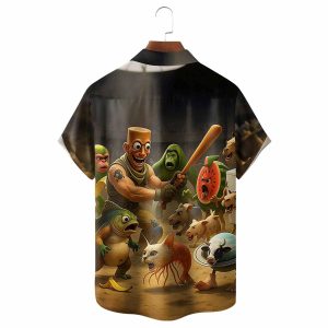 Funny Animal Chest Pocket Hawaiian Shirt