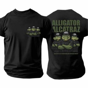 Alligator Alcatraz ICE Institute Of Crocodilian Enforcement Two Sided Shirt 2 Alligator Alcatraz ICE Institute Of Crocodilian Enforcement Two Sided Shirt