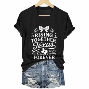 Women's Rising Together Texas Forever Print T-shirt 1 Women's Rising Together Texas Forever Print T shirt